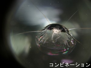 目玉キズと星型キズの複合、修理前の写真